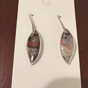 Chic Silver and Multicolor Leaf Earrings